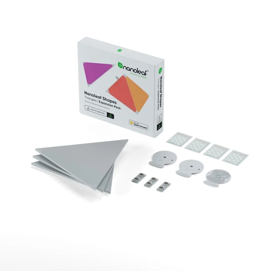 مجموعة توسعة إضاءة نانوليف شيبس Nanoleaf Shapes أبيض - مثلثات 3 ألواح إضاءة