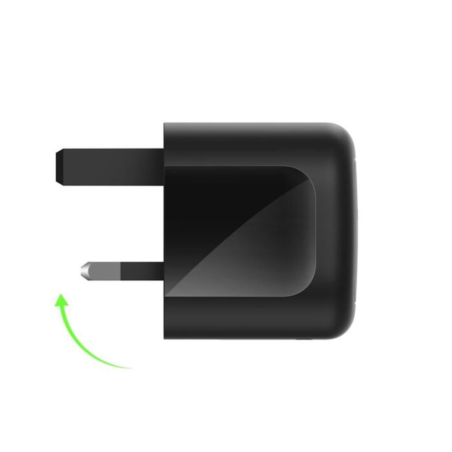 شاحن جداري بيلكن تقنية GaN ومنفذين USB-C بقوة 50 واط – اسود