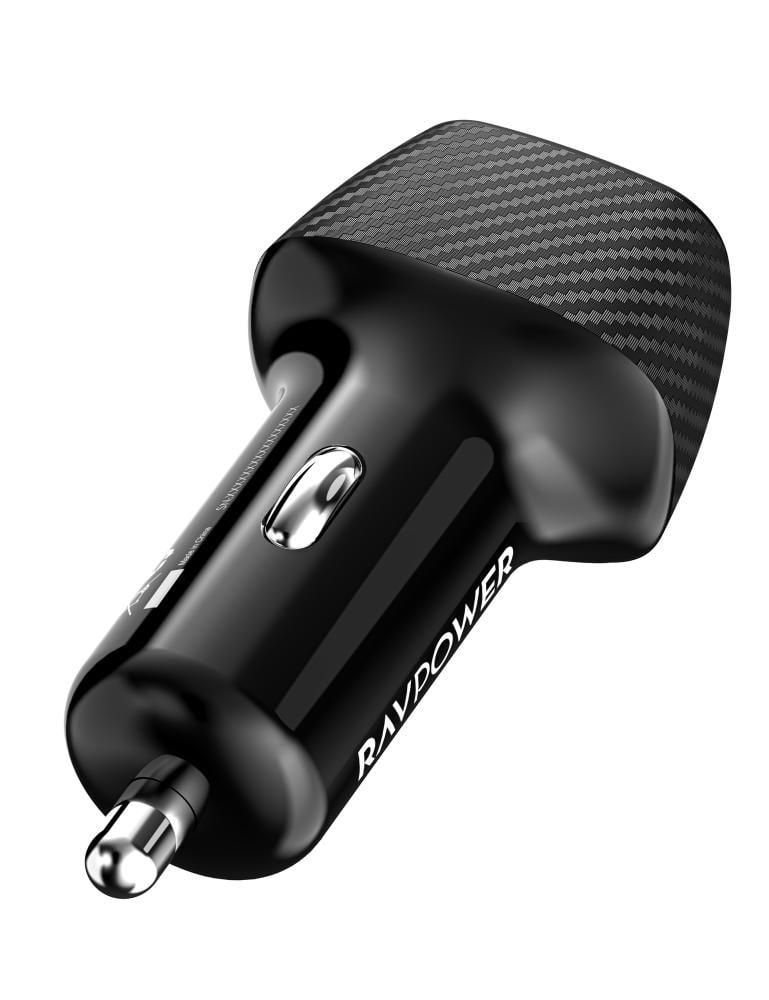 RAVPower 60W Dual-Port Type-C Car Charger - Black