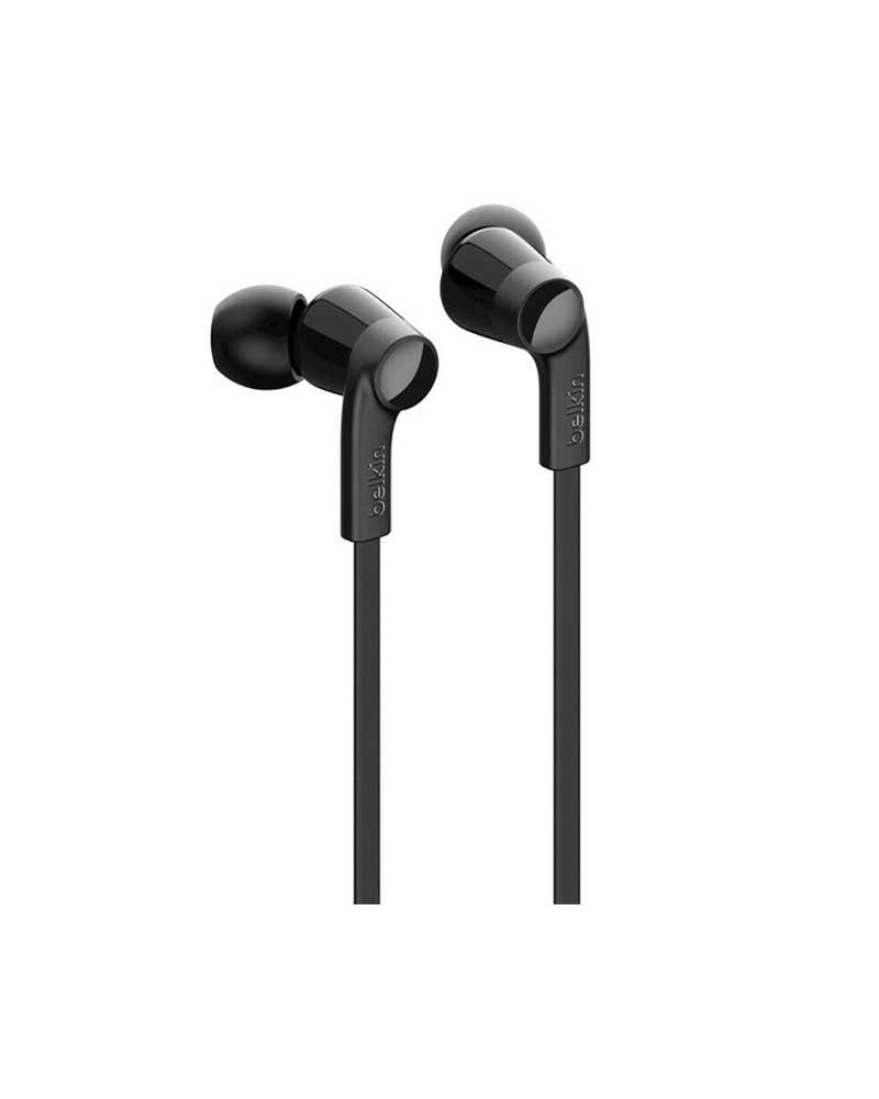 Belkin wired headset with listening cable with built-in microphone - black