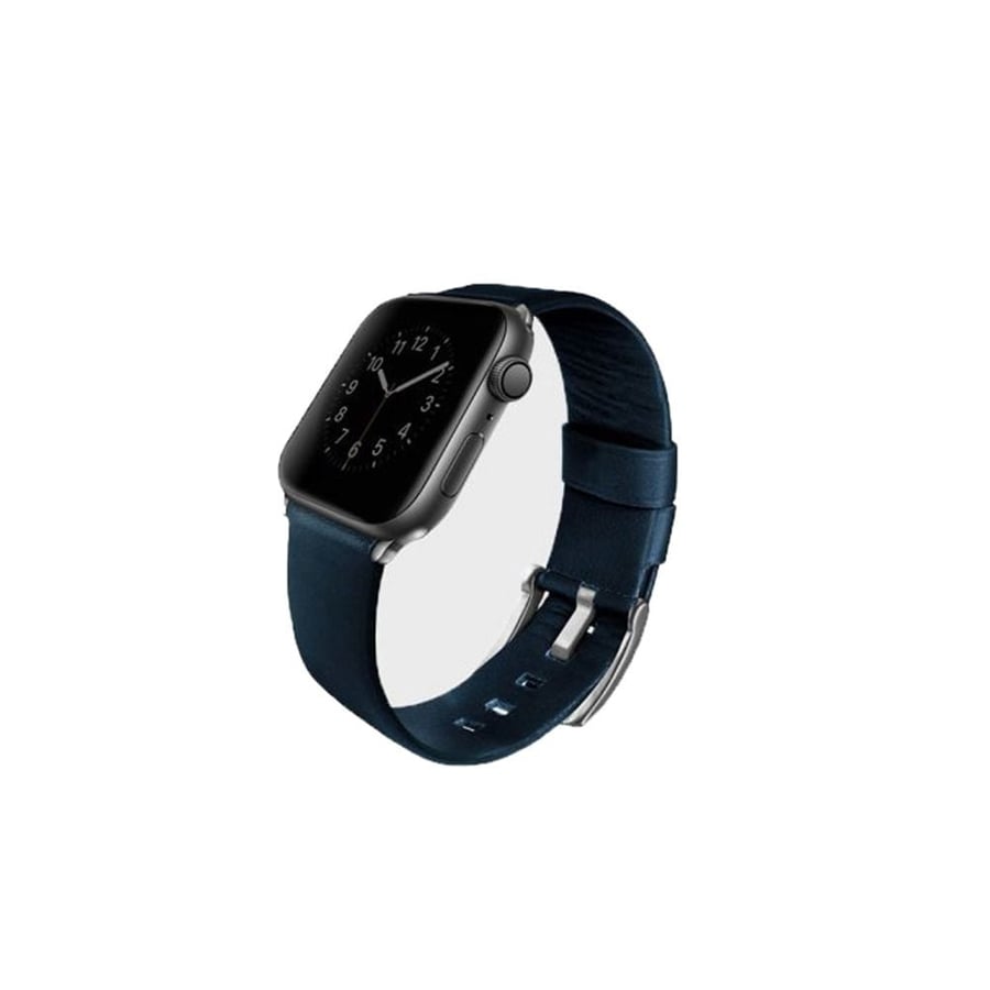 Unique Apple Watch Band 4 (44 mm) of luxurious leather - navy