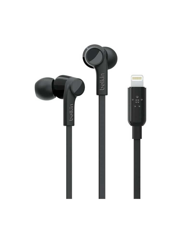 Belkin wired headset with listening cable with built-in microphone - black