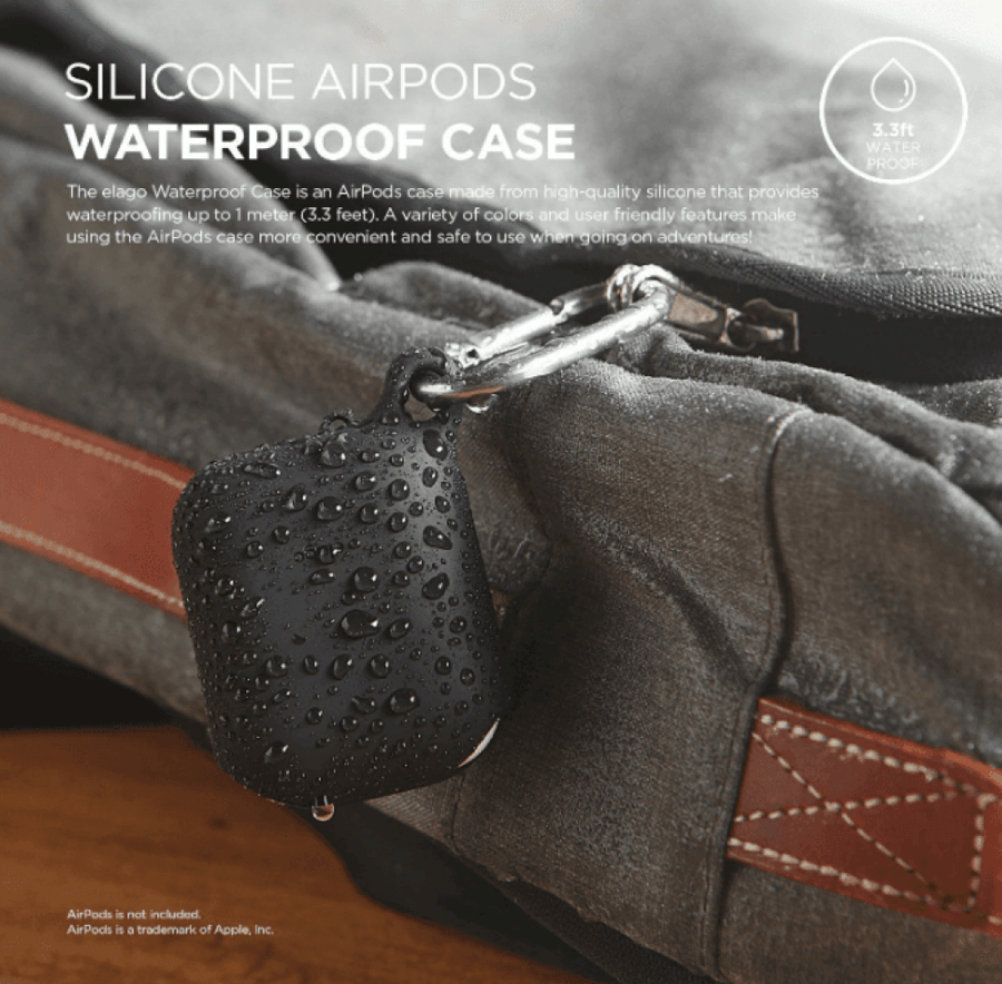 Elago cases silicone for Apple Bluetooth earphones water-resistant with hanging - black