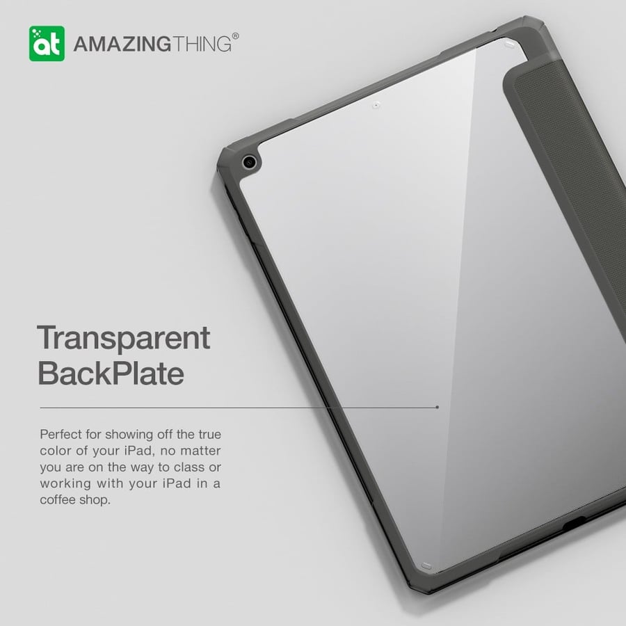 كفر AmazingThing تيتان برو قابل للطي للايباد 10.2 الجيل 9 - رمادي غامق