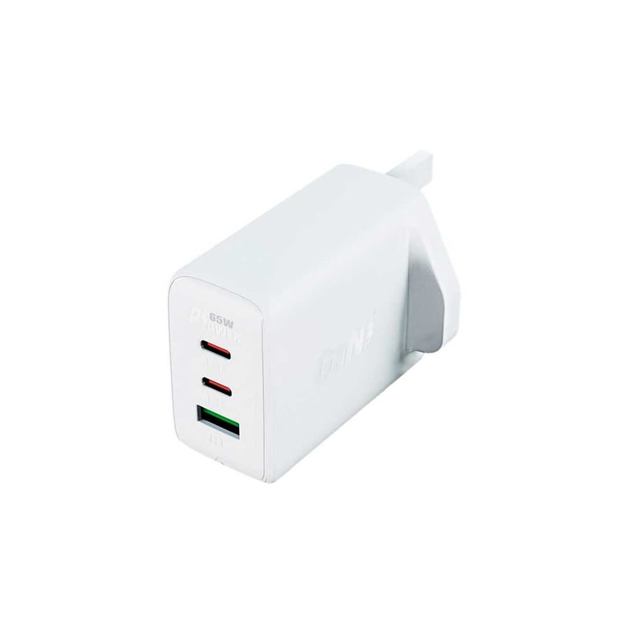 AceFast A44 65W Wall Charger with 2 Type-C Ports and 1 USB Port - White