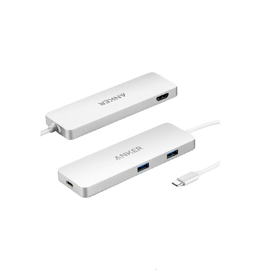 Anker power distributor and connector, Type C and USB, and HDMI port - Silver