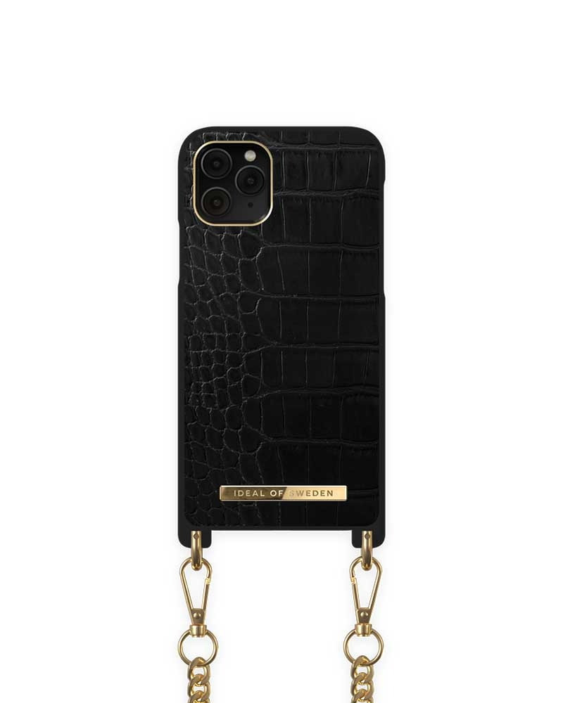 Ideal cover snake skin with charm for iPhone 11 Pro Max - Black