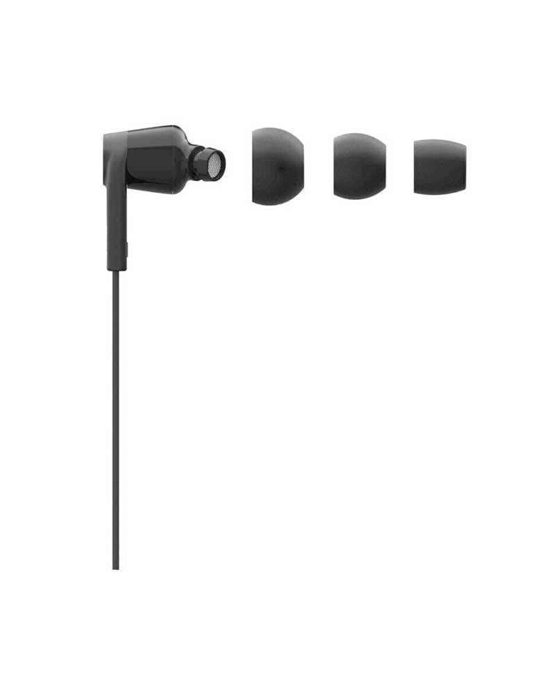 Belkin wired headset with listening cable with built-in microphone - black