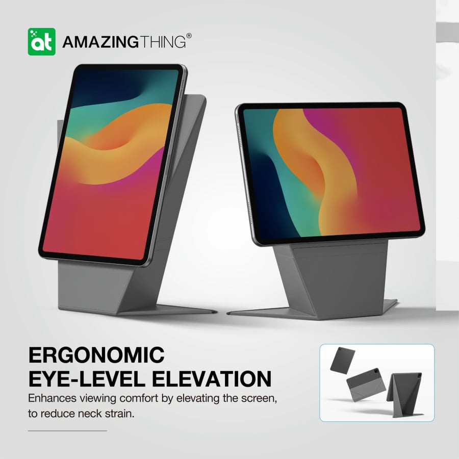 كفر AmazingThing مات برو ماق مع ستاند للايباد برو 12.9 / ايباد اير 13 - ازرق