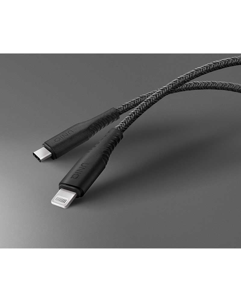 يونيك كيبل هيلكس تايب سي تو لايتننق 1.2 متر - اسود