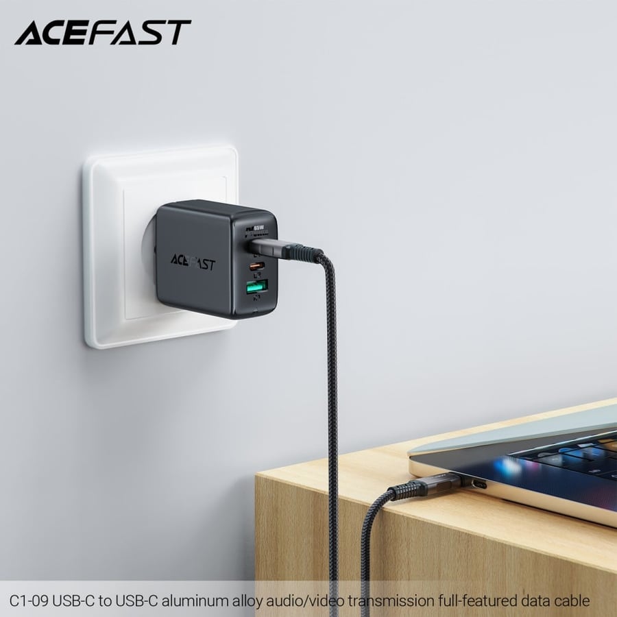 سلك AceFast C1 تايب سي الى تايب سي - اسود