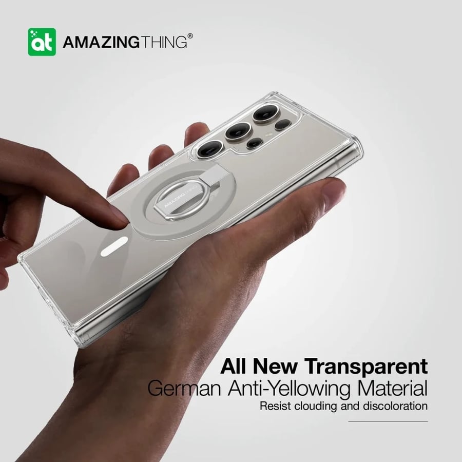 كفر حماية AmazingThing ماج سيف جالكسي S24 الترا مع مسكة - رمادي