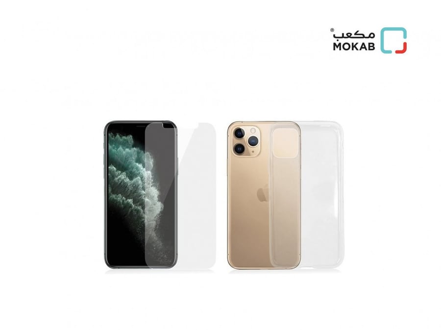 بكج الحماية بانزر جلاس كفر + حماية شاشة - ايفون 11 برو ماكس