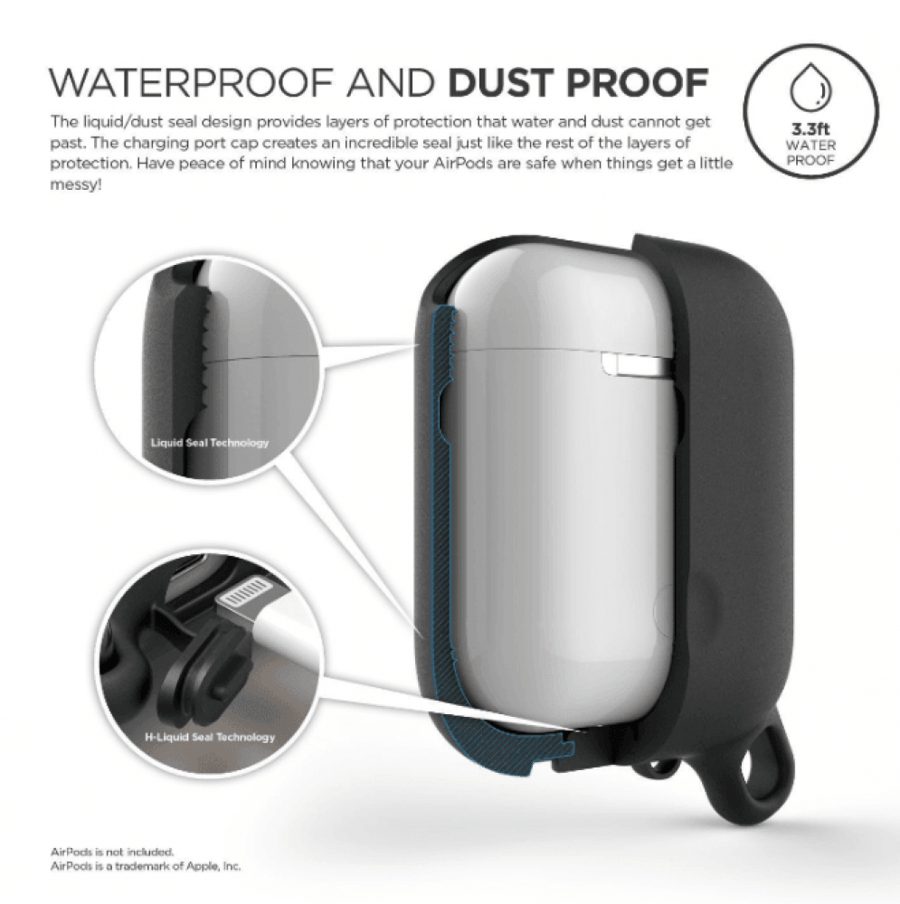 Elago cases silicone for Apple Bluetooth earphones water-resistant with hanging - black