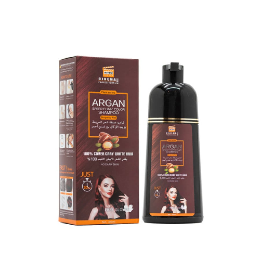Nitro Canada Rapid Hair Dye Shampoo with Argan Oil, Burgundy Red, 420 ml