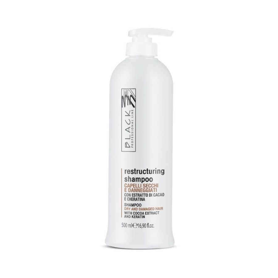 Black Hair Shampoo with Cocoa Extract and Keratin - 500 ML