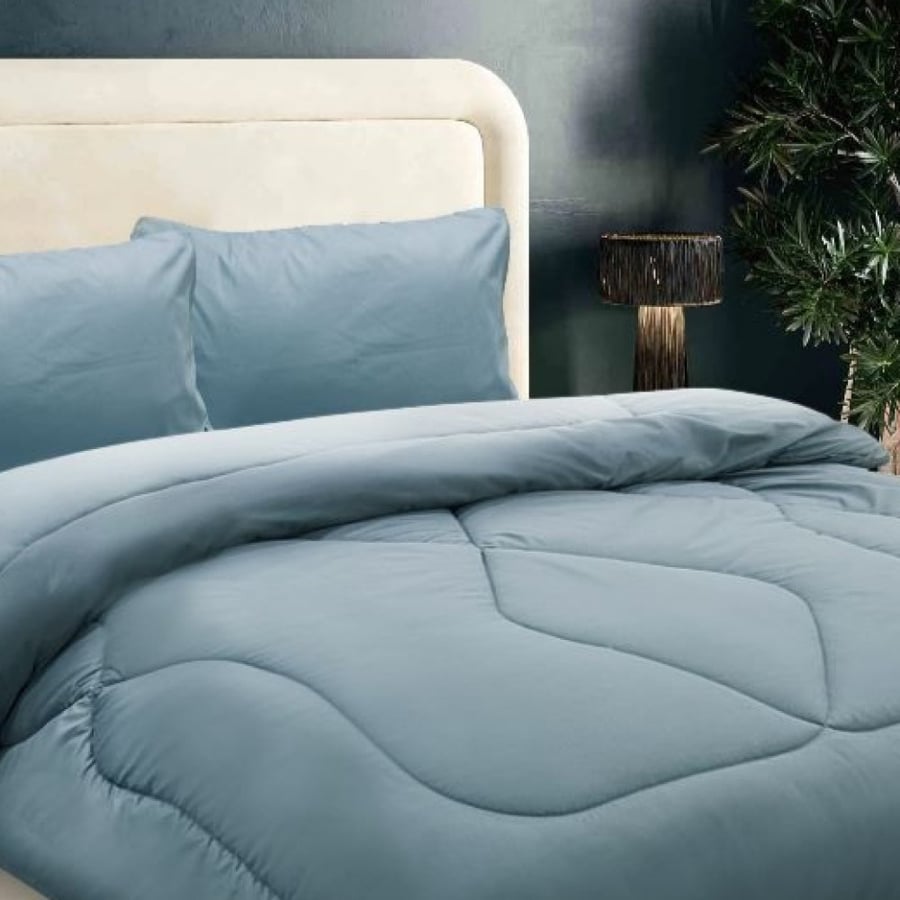 Plain micro-025 ديزاير لحاف سادة 3 قطع سكاي بلو نفر