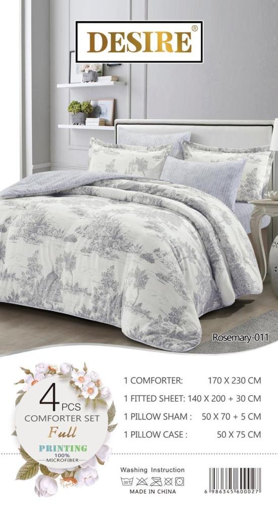 Rosemary-011 مفرش ديزاير روزماري ابيض نفر ونص 4 قطع