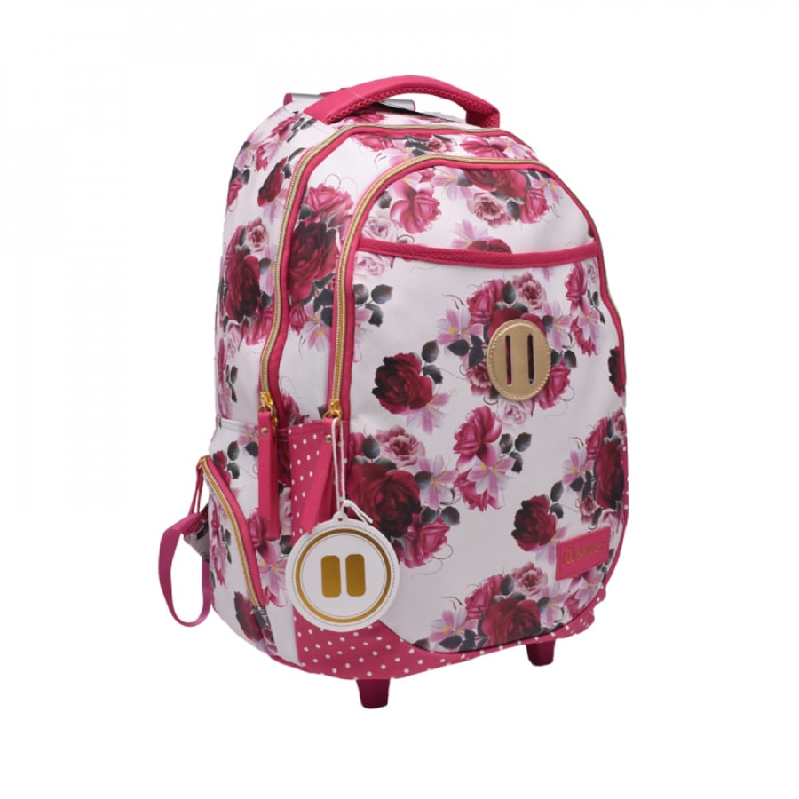 شنطة ترولي جلد زهري بوز, Pause, Bag,trolley bag,school bag,قرطاسية