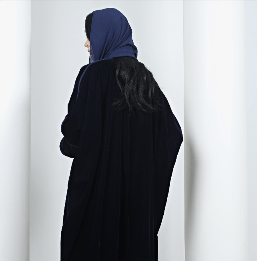 Velvet abaya navy