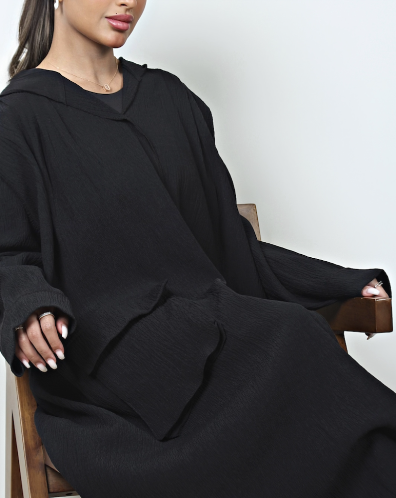 [HD] - Black linen abaya