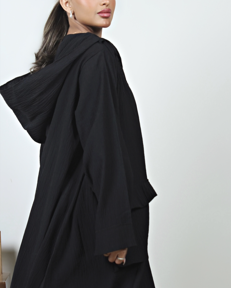 [HD] - Black linen abaya