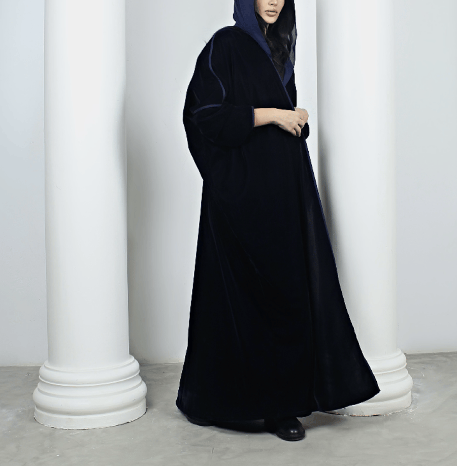 Velvet abaya navy