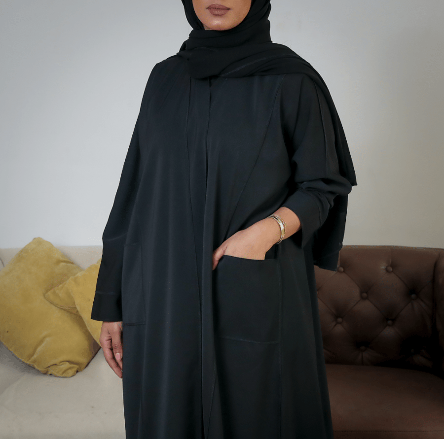 [KR1] - عباية كريب أسود