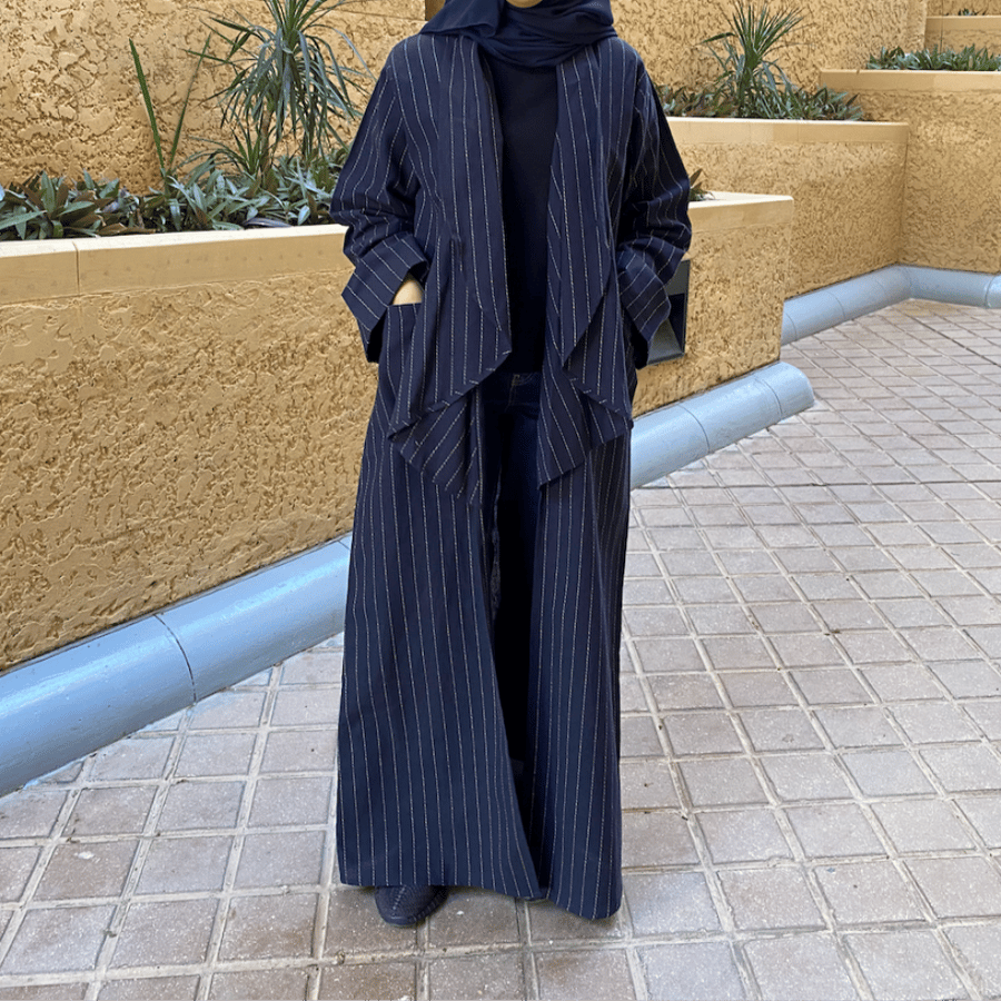 [linq3] - عباية لينن كحلي