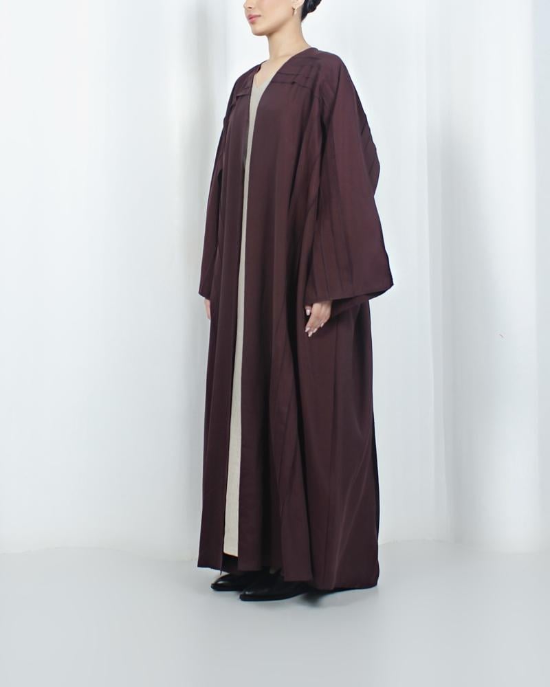 [KR5] - عباية كريب مغسول عنابي