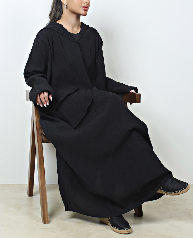 [HD] - Black linen abaya