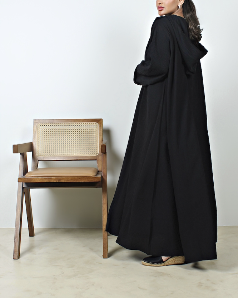 [HD] - Black linen abaya