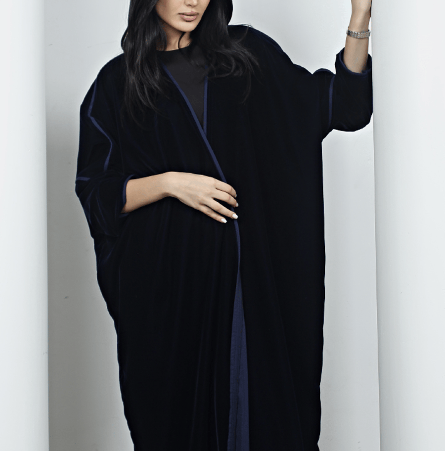 Velvet abaya navy