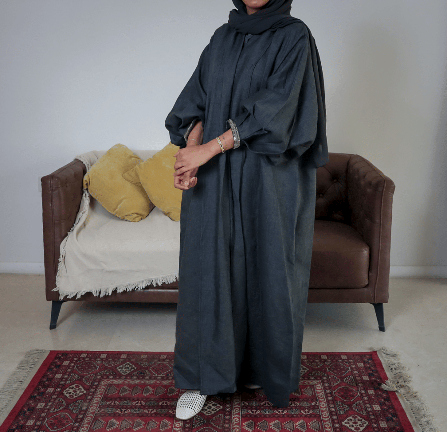 [Puf2] - عباية لينن رمادي