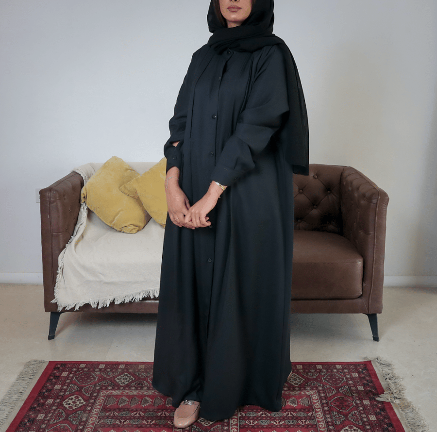 [BT12] - عباية كريب أسود