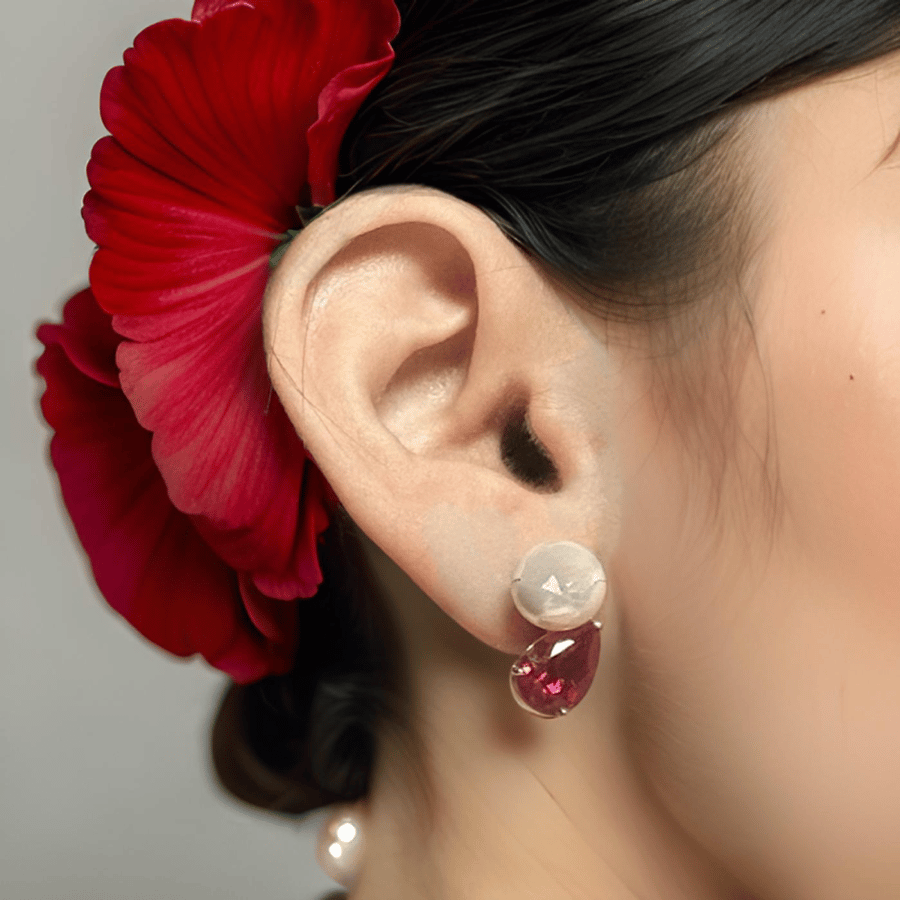 Ruby Pearl earrings