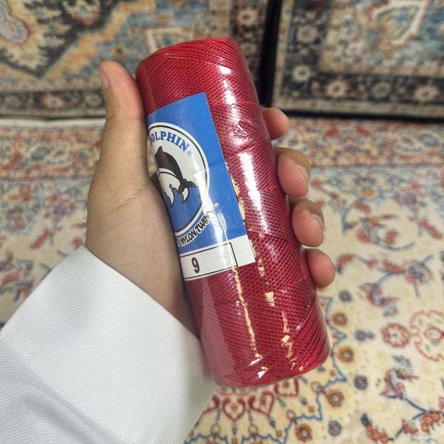 خيط سبحة احمر مبروم مقاس 9