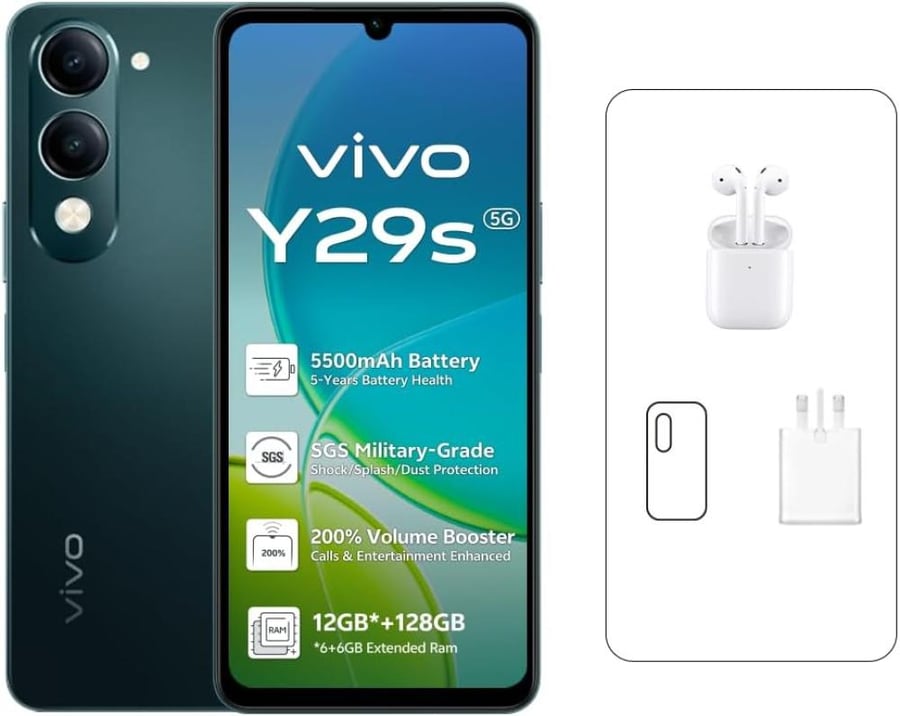 هاتف من فيفو Y29S 5G رام 6 جيجابايت 128 جيجابايت - لون الأخضر