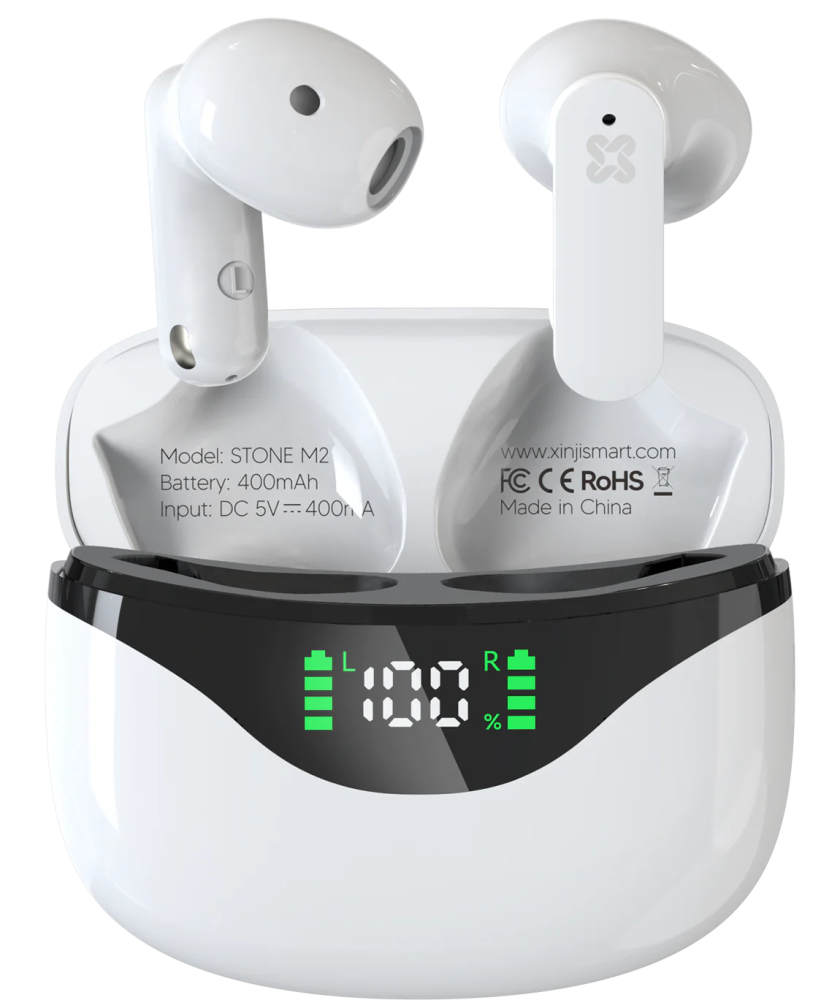 XINJI TRUE WIRELESS STEREO EARBUDS STONE M2 white