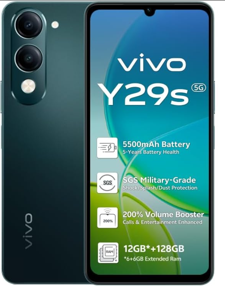 هاتف من فيفو Y29S 5G رام 6 جيجابايت 128 جيجابايت - لون الأخضر