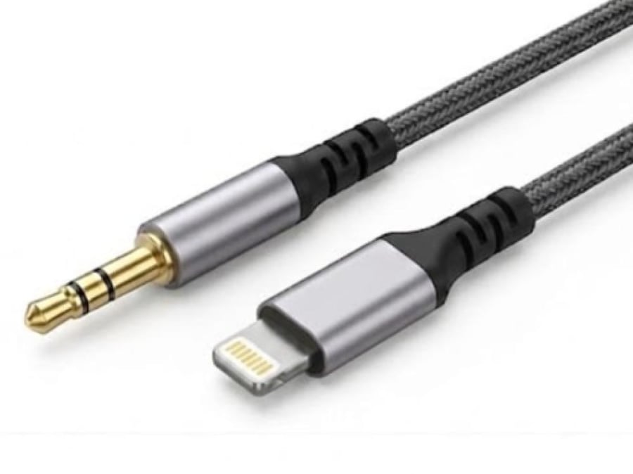 كابل صوت AUX موربيست قماش من Lightning إلى AUX  عالي الدقة - 1 متر موديل U48JL