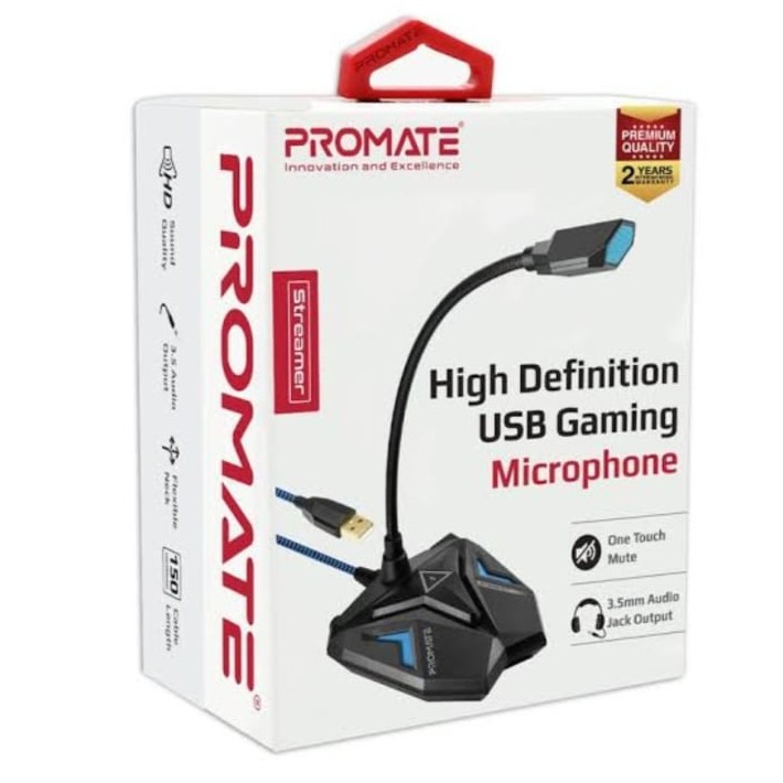 PROMATE HIGH DEFINITION USB GAMING MICROPHONE (STREAMER)