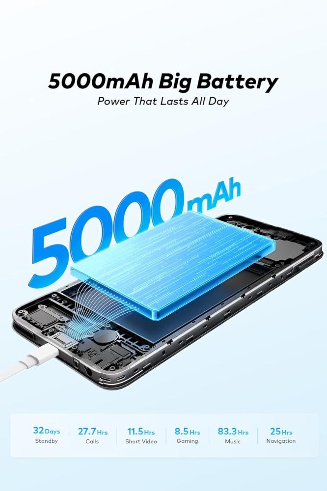 هاتف ايتل موديل A100c الرام5+3  128قيقا اللون الأسود