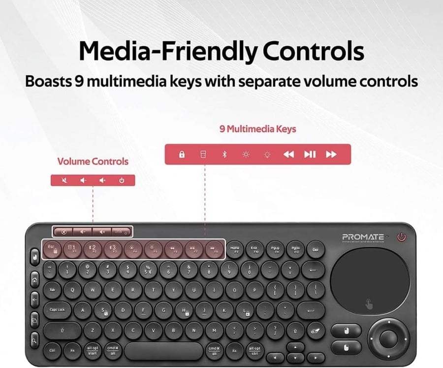 لوحة مفاتيح وماوس لمس من بروميت KEYPAD-1 بلوتوث