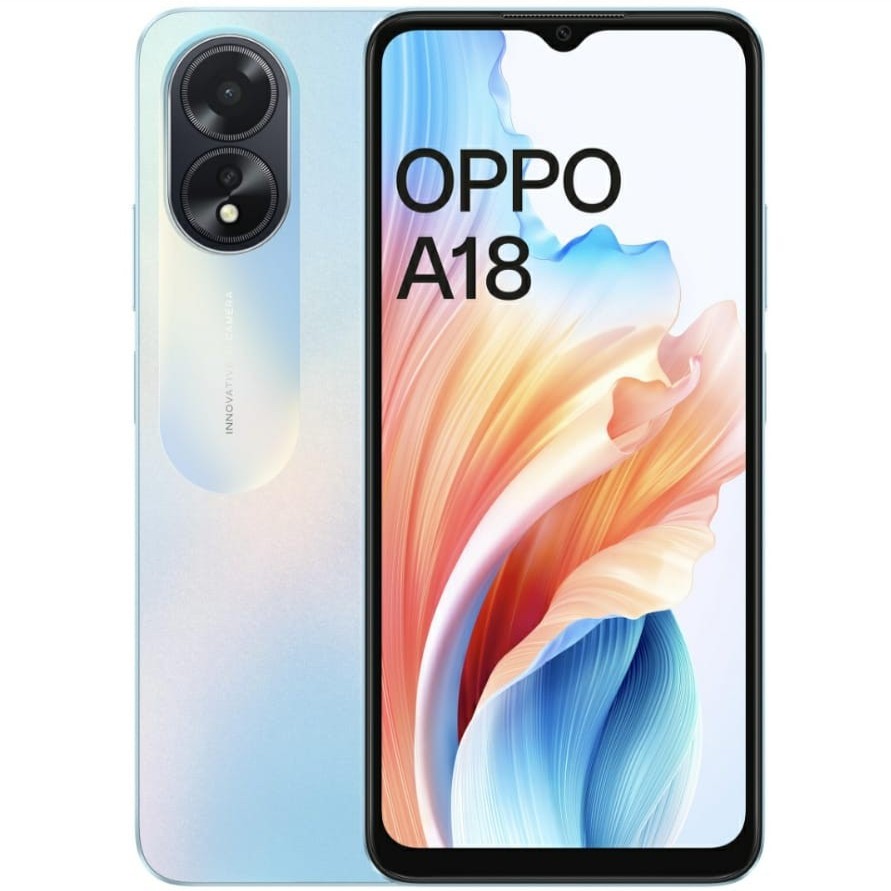Oppo A18 4GB 128GB phone, blue