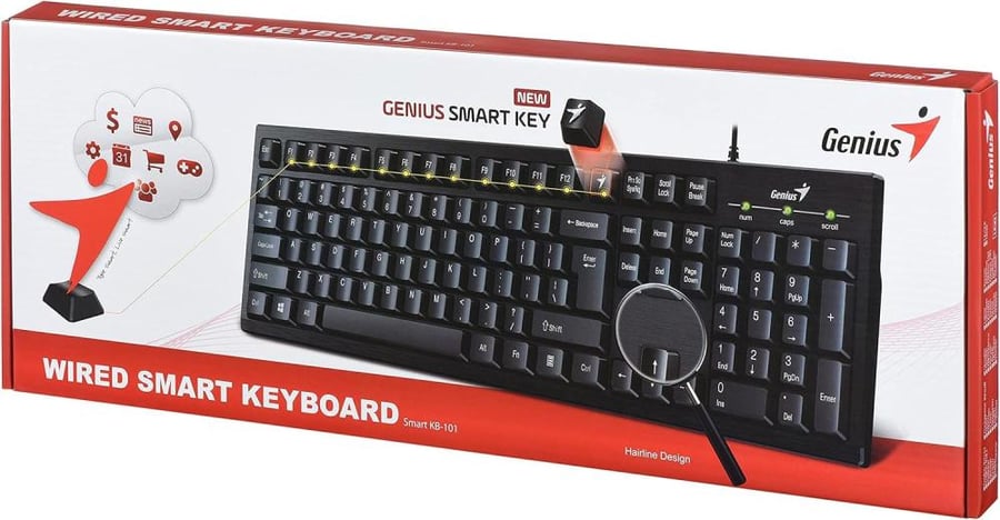 GENIUS KB-101 Wired Keyboard, Black