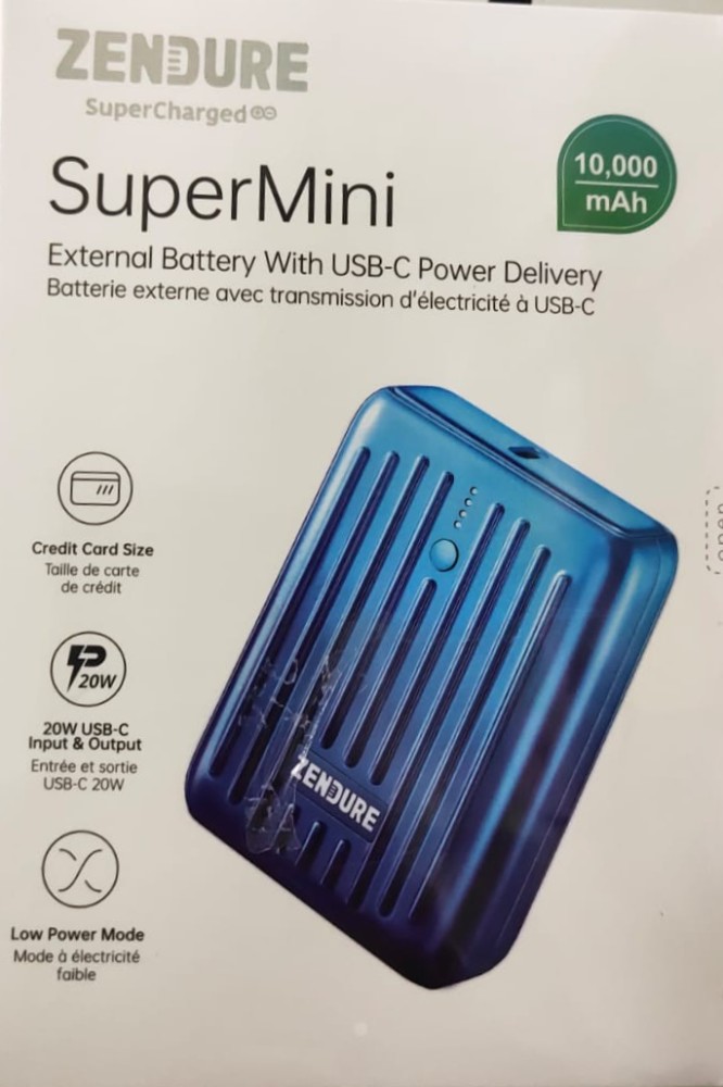Zendure Supermini Power Bank 10000 mAh Portable Battery USB-C Blue Color