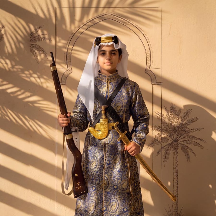 دقلة العرضة النجدية السعودية – زي تراثي فاخر