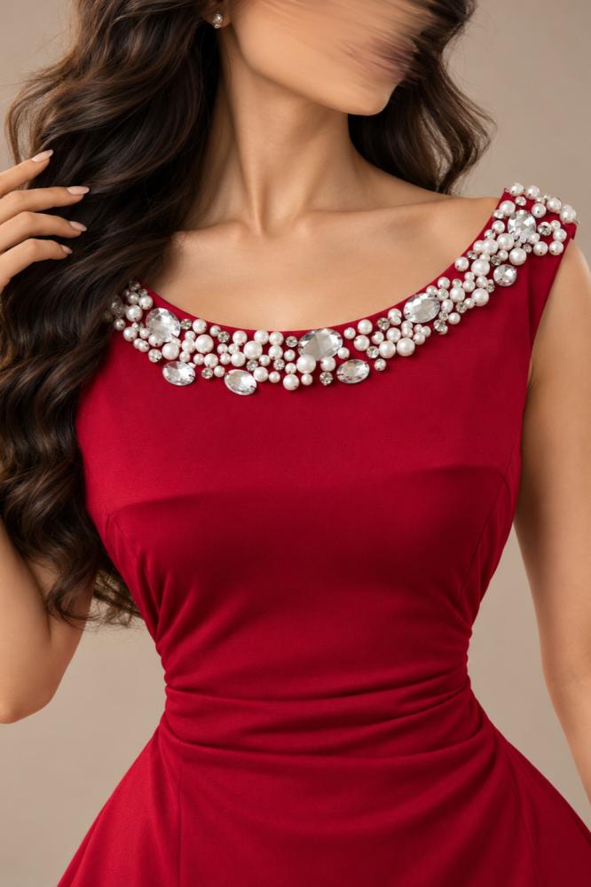 فستان سهره ناعم احمر
