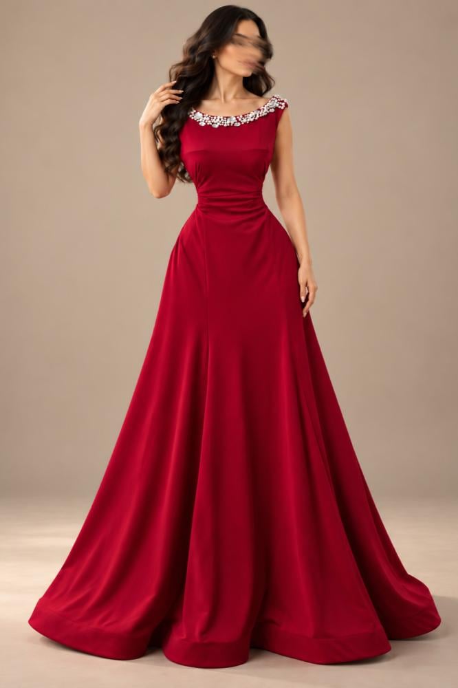 فستان سهره ناعم احمر